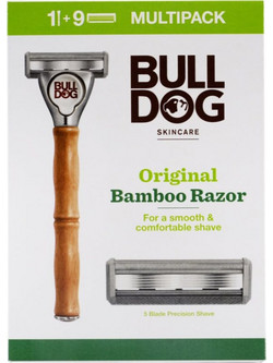 Bull Dog Original Bamboo Ανταλλακτικά Ξυραφάκια με 5 Λεπίδες & Λιπαντική Ταινία 9τμχ