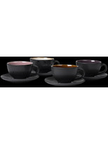 Bitz Gastro Σετ Φλιτζάνια Cappuccino & Τσαγιού Κεραμικά Μαύρα 240ml 4τμχ 821340