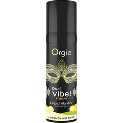 Orgie Dual Vibe! Lemon Gin And Tonic Kissable Liquid Vibrator 15ml