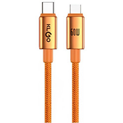 KLGO S-138 Braided USB-C to USB-C 60W 1m Orange