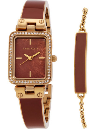 Anne Klein Γυναικείο Ρολόι με Καφέ Μεταλλικό Μπρασελέ 3898RUST