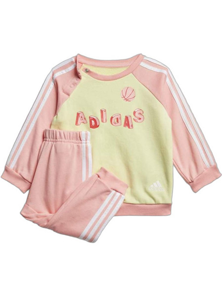 Adidas Βρεφικό Σετ Φόρμας Χειμωνιάτικο Ροζ Lime FM6368
