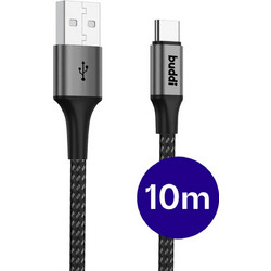 Buddi Braided USB-A to USB-C 12W 10m Black 8719246550706
