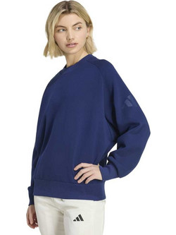 Adidas Soft Lux Loose Γυναικείο Αθλητικό Φούτερ Navy Μπλε KS7920