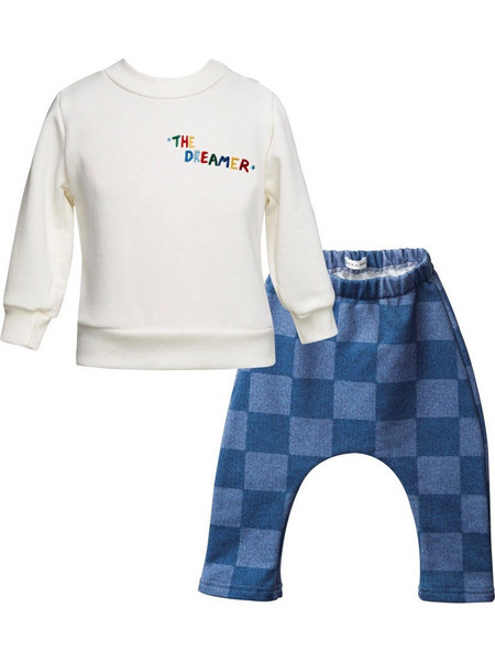 Two in a Castle Βρεφικό Σετ για Αγόρι Χειμωνιάτικο Μπεζ Royal Blue T7899