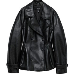 Vero Moda Γυναικείο Ημίπαλτο από Δερματίνη Μαύρο 10350464