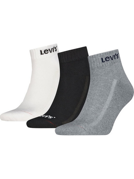 Levi's Ανδρικές Κάλτσες Κοντές Μαύρες Λευκές Γκρι 3Pack 701239474-003