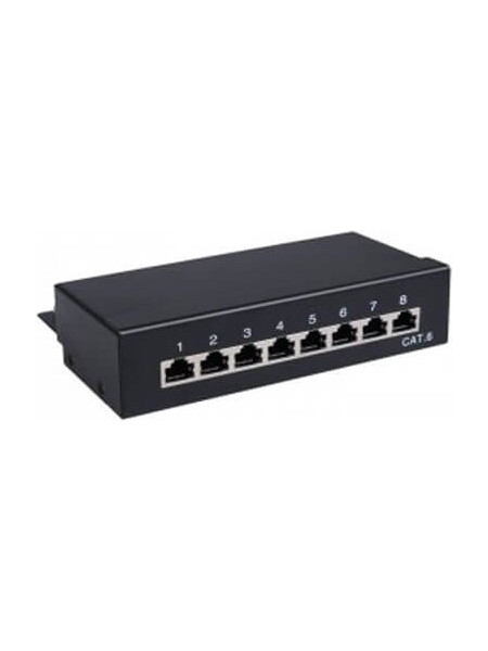 Mini/Desktop Patch Panel Goobay (96105) - x8 RJ45 Ports - Cat 6 - 19'' 1U 96105