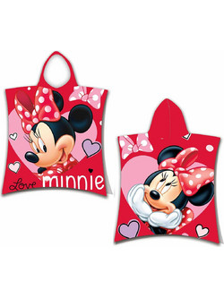 Dimcol Minnie 05 Παιδικό Πόντσο Θαλάσσης Κόκκινο Πολύχρωμο 50x115cm