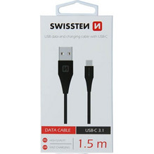 Swissten USB-A to USB-C 1.5m Black 71504401