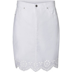 Vero Moda Lisa Μίντι Φούστα Τζιν Ψηλόμεση Pencil Λευκή 10229722