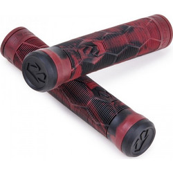FUZION Hex Pro Scooter Grips Black/Red Swirl