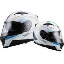 Faseed FSD 817 White Light Blue Κράνος Μηχανής Full Face
