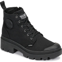 Palladium Γυναικεία Αρβυλάκια Suede Μαύρα με Χοντρό Χαμηλό Τακούνι 96907-008-M