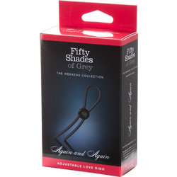 Fifty Shades of Again & Again Adjustable Love Ring Ρυθμιζόμενο Ελαστικό Δαχτυλίδι Πέους & Όρχεων Σιλικόνης Γκρι