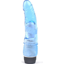 Clear Blue Color Realistic Dildo Vibrator TPE Material, Skin-S