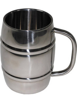MFH Mug Barrel 1000ml (Double Walled) Stainless Steel