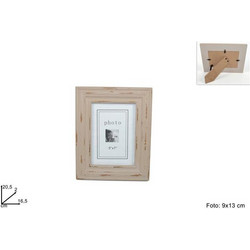 Art Home Ξύλινη μπεζ κορνίζα αντικέ 16.5x2x20.5cm