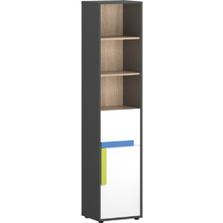 Ραφιέρα Alex 44x36x194εκ Γραφίτης-Λευκό-Σονόμα AlphaB2B