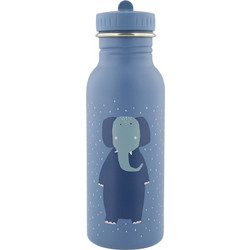 Trixie Baby Mrs. Elephant Παιδικό Μπουκάλι Θερμός Ανοξείδωτο BPA Free με Καλαμάκι Μπλε 500ml