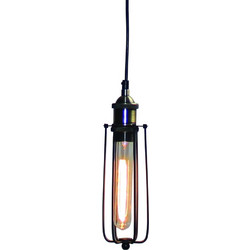 Home Lighting Toro Κρεμαστό Φωτιστικό Οροφής Πλέγμα Μονόφωτο E27 Μαύρο 77-4406
