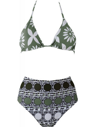 Gsecret Bikini Set Τριγωνάκι με Ενίσχυση Ψηλόμεσο Χακί SE6129-13060