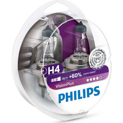 Philips H4 Vision Plus Αλογόνου 12V 60/55W 2τμχ