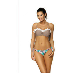 Marko Bikini Set Strapless με Ενίσχυση Floral Μπεζ Πολύχρωμο M-452