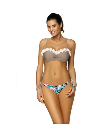 Marko Bikini Set Strapless με Ενίσχυση Floral Μπεζ Πολύχρωμο M-452