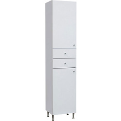 Στήλη μπάνιου 2 συρτάρια γυαλιστερή 40x35x184cm Λευκή Spitimas