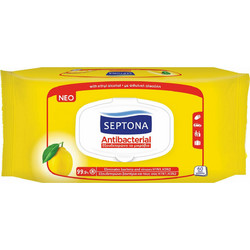 Septona Αντισηπτικά Μαντηλάκια Χεριών Λεμόνι 60τμχ