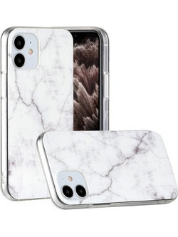 Θήκη Σιλικόνης TPU Σχέδιο Μάρμαρο για iPhone 12 mini - Λευκό