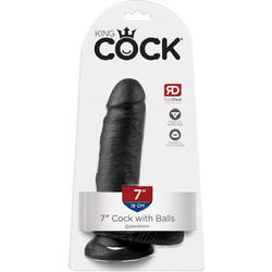 Pipedream King Cock 7" Ρεαλιστικό Dildo με Βεντούζα & Όρχεις 18cm Μαύρο