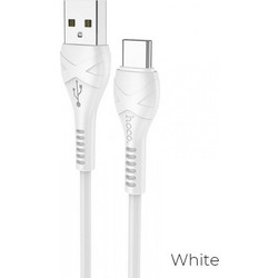Hoco Regular USB 2.0 Cable USB-C male - USB-A male Λευκό 1m (Cool Power)