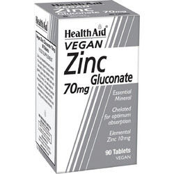 Health Aid Zinc Gluconate 70mg 90 Ταμπλέτες