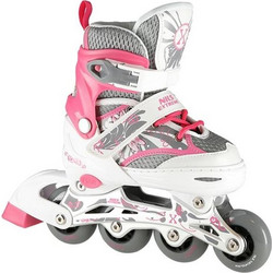Nils Extreme Inline Αυξομειούμενα Rollers Παιδικά Άσπρα Ροζ NA10602A
