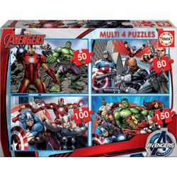 Παιδικό Puzzle Educa Marvel Avengers Multi 4 in 1 50 + 80 + 100 + 150 Κομμάτια