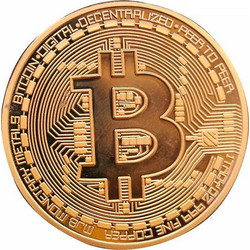 Μεταλλικό συλλεκτικό κέρμα Bitcoin BTC σε πλαστική θήκη