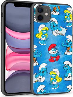 Θήκη iPhone 11 Black TPU - Smurfs