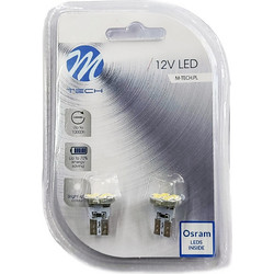 M-tech R5W / R10W / BA15S LED 3 SMD Λευκό 12V 2τμχ