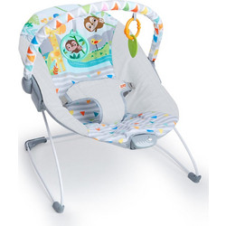 Bright Starts Safari Fun Ηλεκτρικό Relax Μωρού Κούνια με Δόνηση έως 9kg Λευκό Γκρι