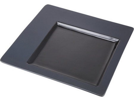 Sunnex Πιάτα Ρηχά Πορσελάνης Τετράγωνα CDP Μαύρα 30x30cm 2τμχ CDP002K