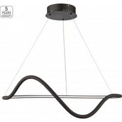 Home Lighting Krishna Κρεμαστό Φωτιστικό Οροφής Ράγα Μονόφωτο LED με Θερμό Λευκό Φως Μαύρο Φ70cm 77-8166