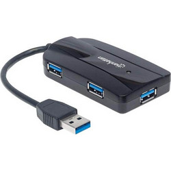 Manhattan 163590 USB Hub 3.0 USB-A με 5 Θύρες USB-A / Card Reader