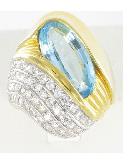 Δαχτυλίδι 18Κ Mε Aqua Marine