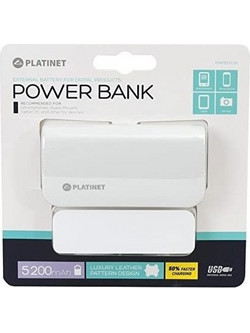 Platinet Leather Power Bank 5200mAh με Θύρα USB-A White