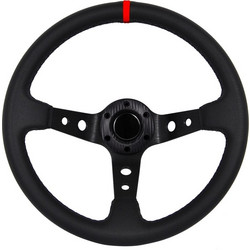 Autoline Τιμόνι Βαθύ Μαύρο DARK SPY 35 cm - ΜΑΥΡΟ/ΚΟΚΚΙΝΟ