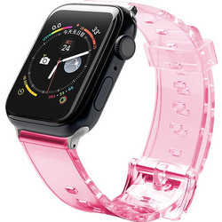 Hurtel Light Λουράκι Σιλικόνης Transparent / Red (Apple Watch 42 / 44 / 45mm)