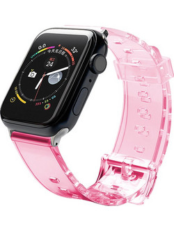 Hurtel Light Λουράκι Σιλικόνης Transparent / Red (Apple Watch 42 / 44 / 45mm)