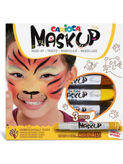 Carioca Mask Up Animals Χρώματα Προσώπου Σετ 3τμχ